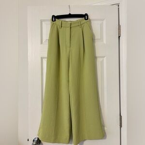 Abercrombie & Fitch Light Green Wide-Leg Pants